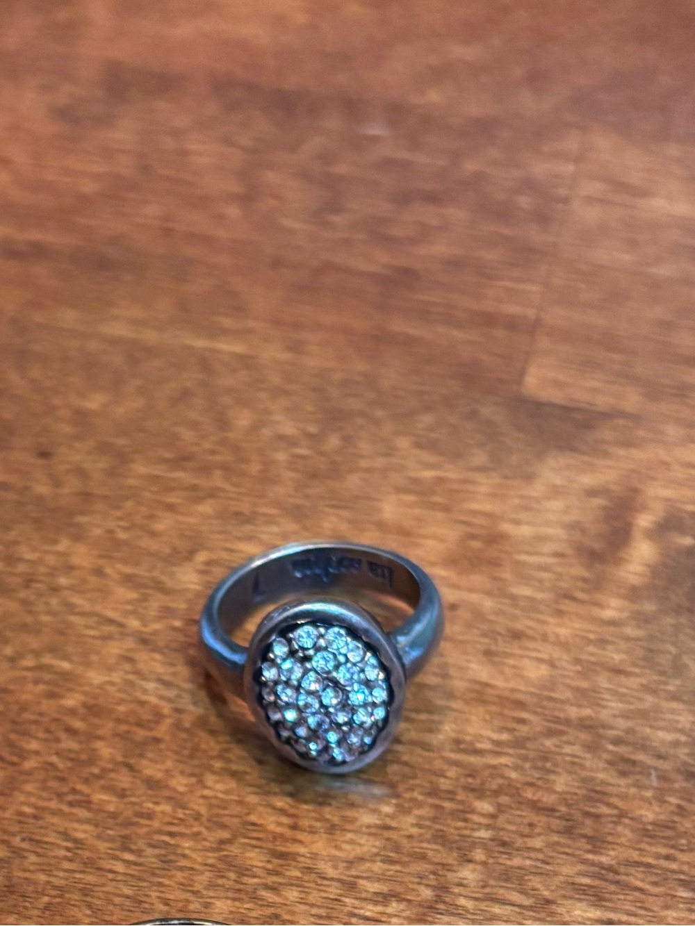 Lia Sophia Silver-Tone Pavé Crystal Cluster Ring